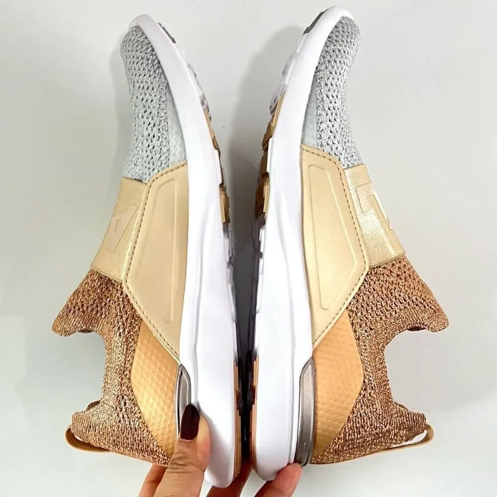 APL Techloom Bliss Knit Running Shoe In Rose Gold / Champagne /Silver